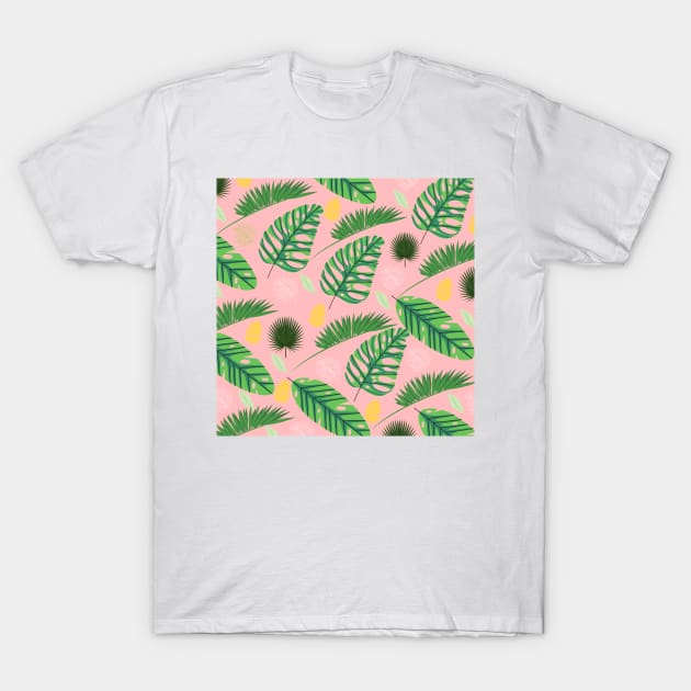 Palm Escapade_Pink T-Shirt by leBoosh-Designs